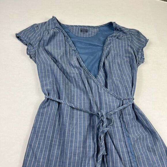 Converse Wrap Dress Striped V-Neck Tie Waist S Flowy Casual Boho Relaxed Fit - Picture 3 of 10